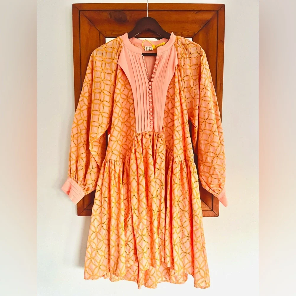 NWT Eyelet Mini Dress in Sherbet - Picture 4 of 4